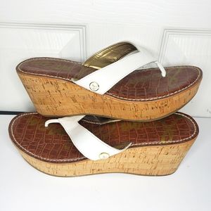 Sam Edelman Romy Cork Wedge Flip Flop Sandals s 8